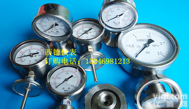  制药厂用<em>卡箍式</em>卫生型隔膜<em>压力表</em>