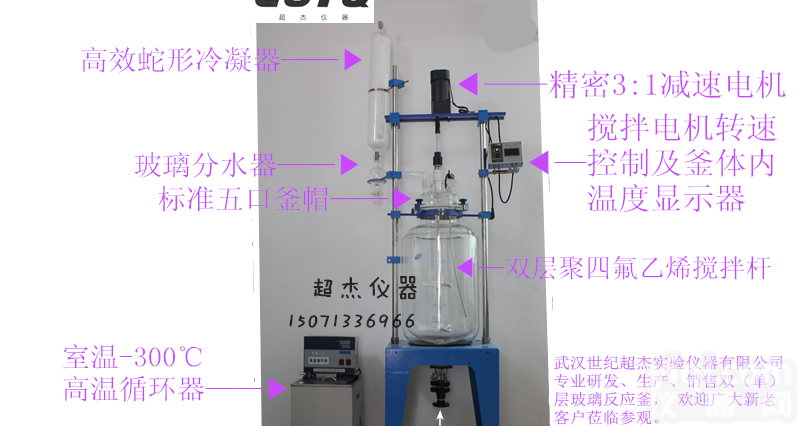 <em>双层</em>50L<em>玻璃</em>反应釜