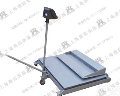 SCS 手推移动式<em>磅秤</em>,温州带<em>轮子</em>地上衡,2吨电子磅称价格