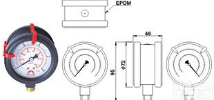  <em>华记</em>双面隔<em>膜式</em><em>压力表</em>