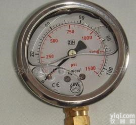  现货防震型<em>液压元件</em>W-2-1/2-100-A1(图)<em>压力表</em>