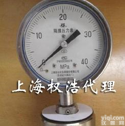  上海仪表四厂YPF-100B-F不锈法兰<em>膜片</em><em>压力表</em>(图)