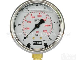 <em> 工业型，冲液耐震压力表，双刻度/单刻度可选</em>