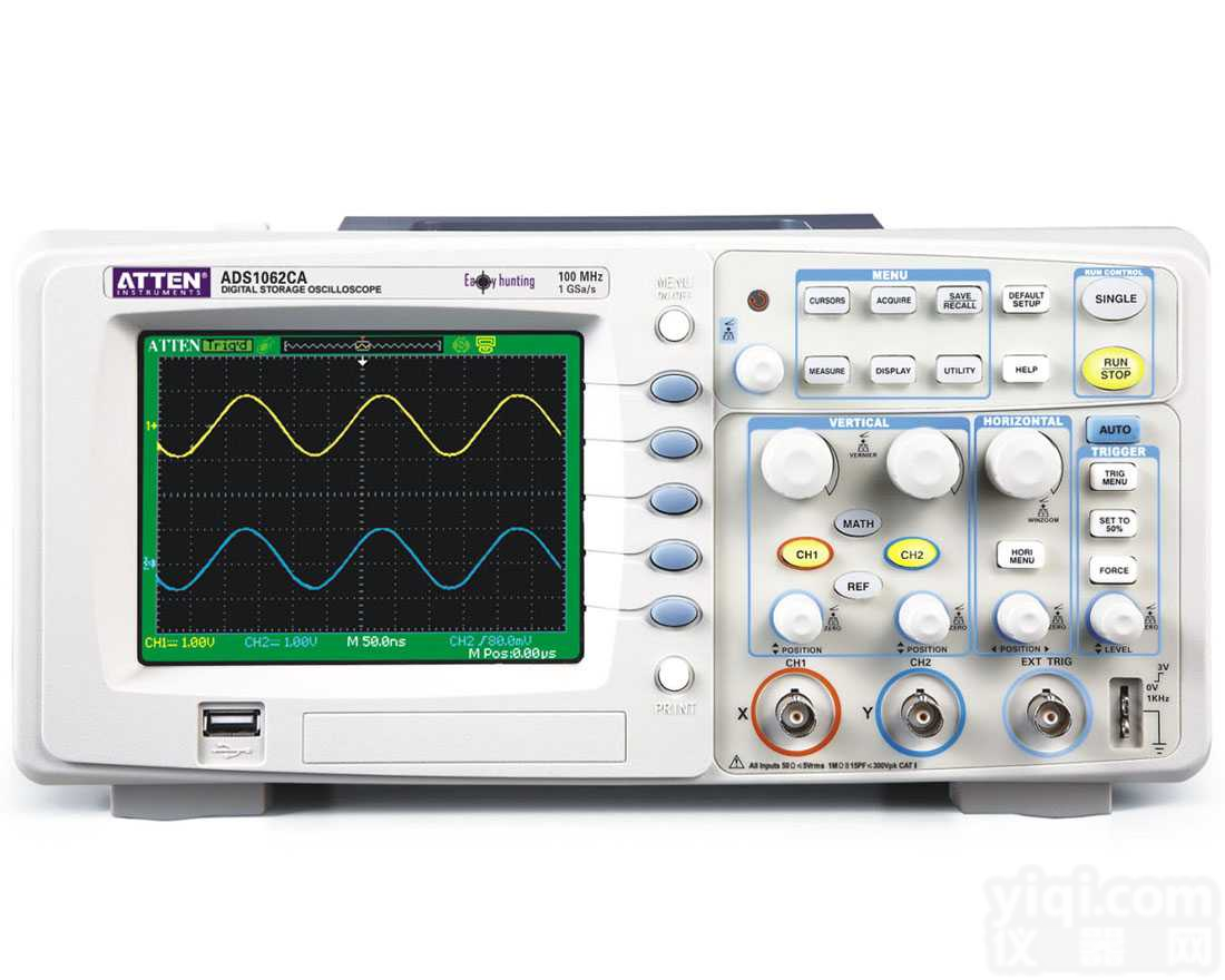 ADS1062CA  ADS1062CA彩色数字<em>示波器</em>/双通道/60M<em>带宽</em>/1G<em>采样</em>率/40...