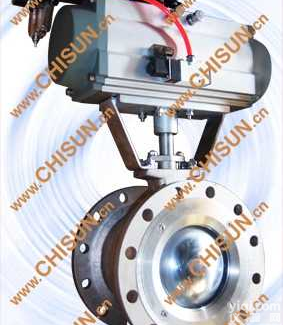 ZSHV43W-25P-DN200  气动<em>调节型</em>法兰V型<em>球阀</em>