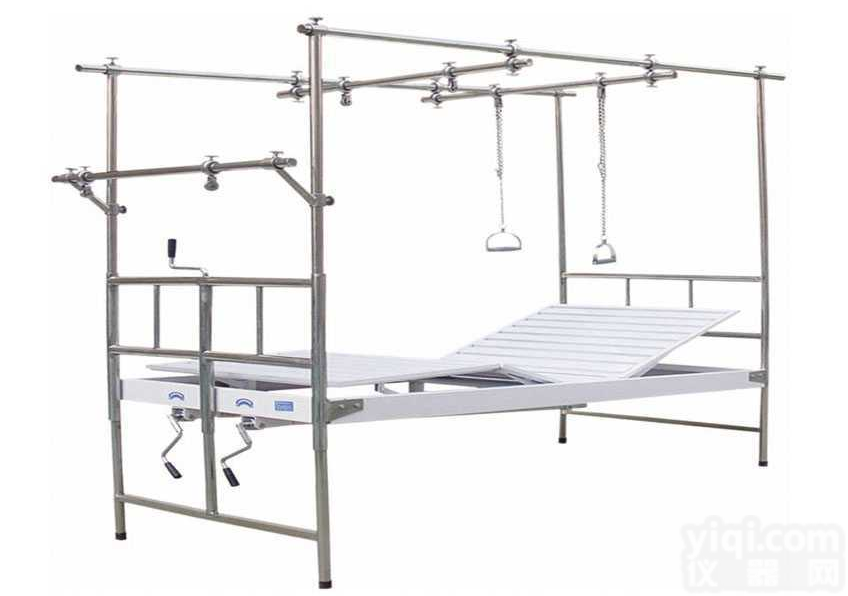 F-25 不锈钢床架钢板面双摇<em>骨科</em>反<em>牵引</em>床