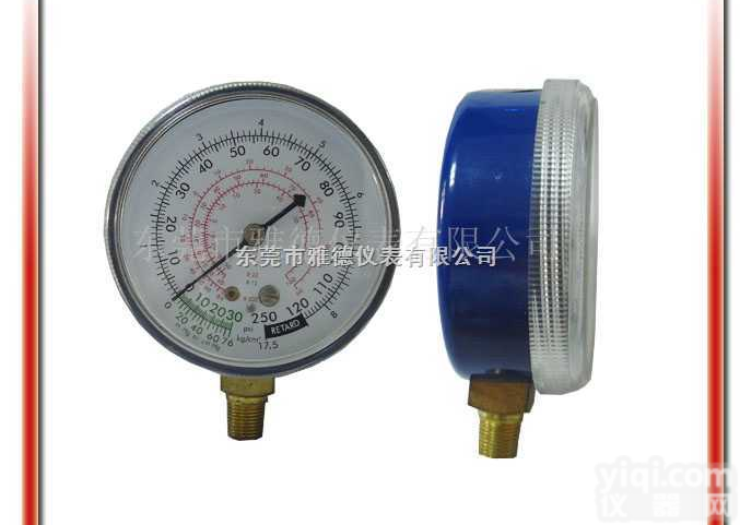 68LM-A01  供应 68LM-A01 60MM径向蓝壳<em>冷媒雪</em>种表，高低压<em>冷媒雪</em>种表，...