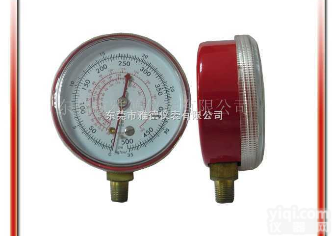 68LM-A02  供应 68LM-A02 68MM径向红色铁壳<em>冷媒雪</em>种表，冷媒压力表，高...