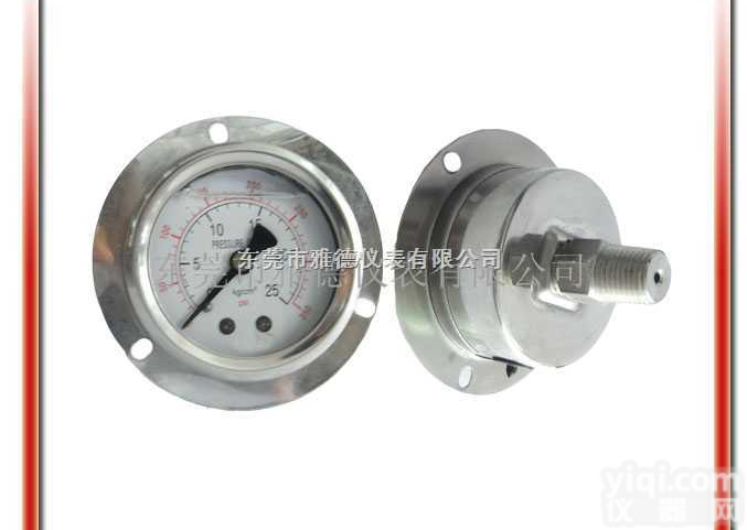 50US-BS001  50US-BS001 50MM轴向带边耐震<em>油压表</em>,不锈钢<em>压力表</em>