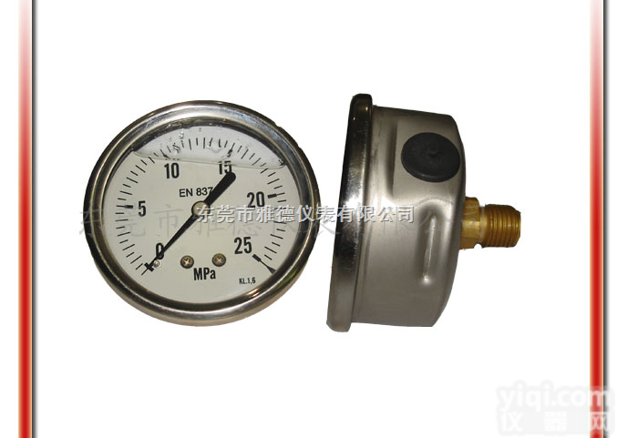 60LBD-1012  60MM轴向<em>出口型</em>全不锈钢<em>压力表</em>，耐震型全不锈钢<em>压力表</em>