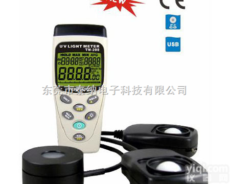 TM-208  美<em>国泰</em><em>玛斯</em> TM-208 记忆式照度/太阳功率/紫外线三合一测试仪