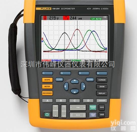 <em>福禄克</em>Fluke<em>190</em>-204 <em>190</em>-204/S示波器的使用