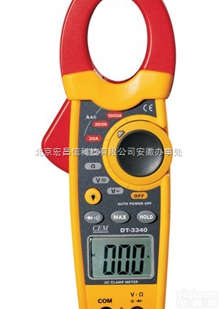 DT-3340 1000A交流钳型表  钳头开口尺寸：<em>30mm</em> <em>2000</em>位数字液晶显示屏