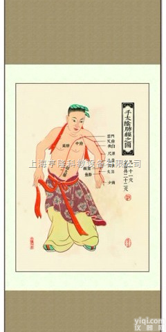 ZYJLGT  <em>中医针灸</em>挂图：十四经络 手<em>太阴</em>肺经之图