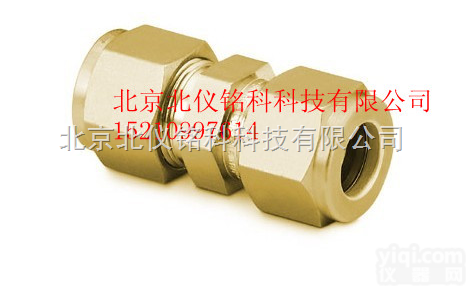 <em>英制</em>1/16<em>英寸</em>卡套管接头 黄铜 两通 双卡套 仪器配件