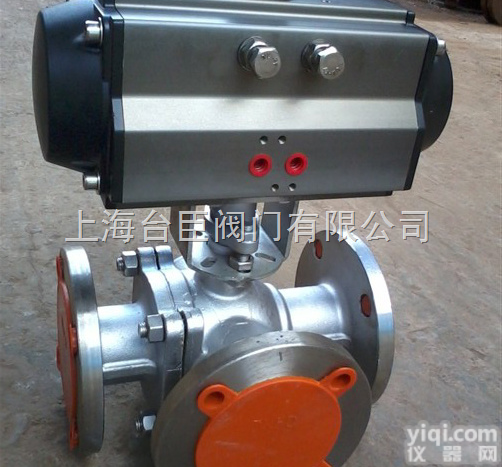 <em>气动</em>三通<em>球阀</em> Q644<em>气动</em>三通<em>球阀</em> <em>上海</em>台臣阀门