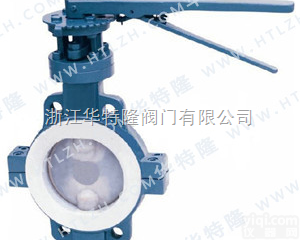 D71F46  D71F46<em>手动</em><em>对夹式</em>衬氟<em>蝶阀</em>