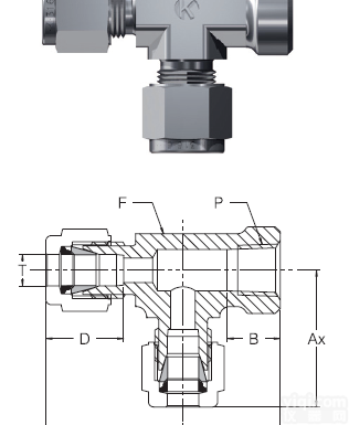 <em>直角</em>内<em>螺纹</em>转外<em>螺纹</em>三通<em>接头</em> — ST