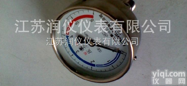 轴向氢气<em>压力表</em>（禁油）-<em>江苏</em>润仪<em>厂家</em>专业生产