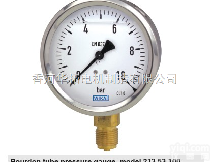 德国wika<em>压力表</em>表盘直径 <em>型号</em>213.53.100