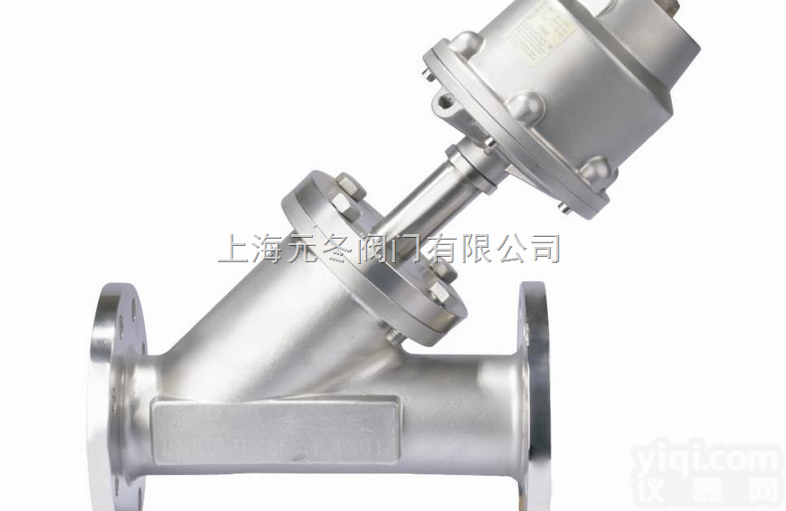 不锈钢角式阀  <em>全不锈钢法兰气动角座阀</em>，不锈钢头气动角式阀