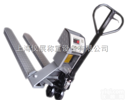 手动搬运车电子秤卖多少钱，3吨计重<em>叉车</em>磅秤<em>价钱</em>