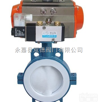 <em>D671F46</em><em>气动</em>衬氟<em>蝶阀</em>、<em>气动</em>对夹式<em>蝶阀</em>