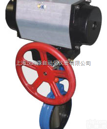 D671X/F  GTE单作用气动带手动<em>软密封对夹式蝶阀</em> 汉姆森气动蝶阀