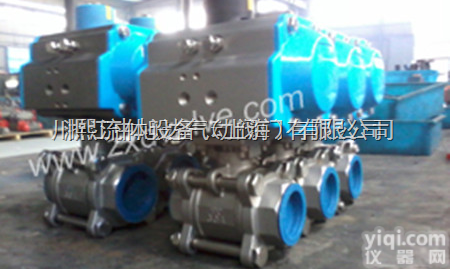 Q611F气动<em>不锈钢三片式球阀</em>、气动不锈钢球阀、气动不锈钢阀门