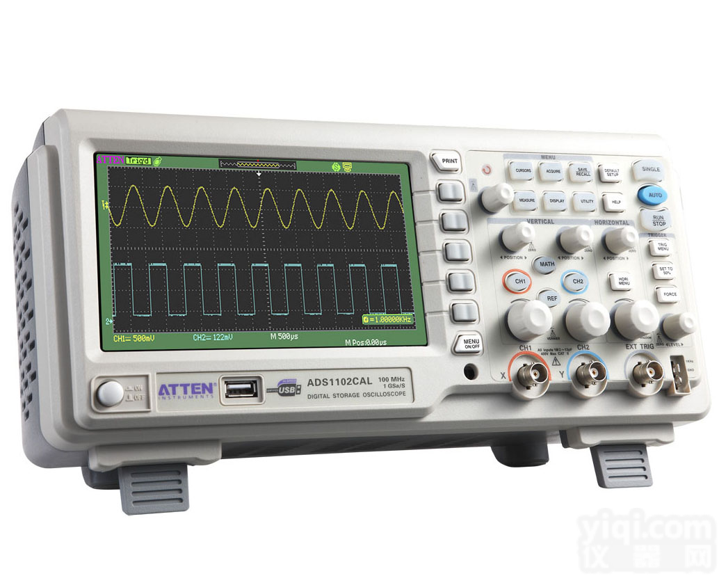 安<em>泰信</em>宽屏100M数字示波器双通道示波器<em>ADS1102CAL</em>+采样1G