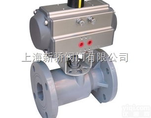 Q641F-10S  气动塑料<em>法兰</em><em>一体式</em>酸碱<em>球阀</em>