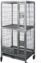 ML-2  双层不锈钢猫笼|<em>动物笼具实验设备</em>