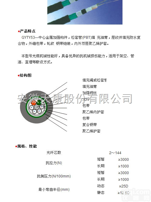 <em>GYTY53</em><em>光缆</em>