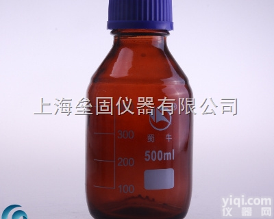 【蜀牛】500ml 高硼硅棕色蓝盖<em>试剂</em>瓶 3.3<em>耐高温</em>丝口玻璃<em>试剂</em>瓶