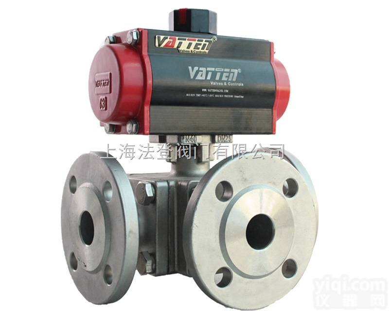VT2DDF33A  <em>气动</em><em>三通</em>L<em>法兰</em>球阀，<em>三通</em>不绣钢球阀
