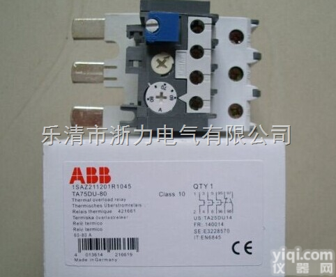 TA110DU110 <em>80</em>-110A  ABB热<em>过载</em>继电器TA110DU110 <em>80</em>-110A