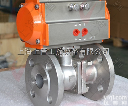 PO9644F  不锈钢气动法兰球阀|带<em>手动</em><em>离合器</em>