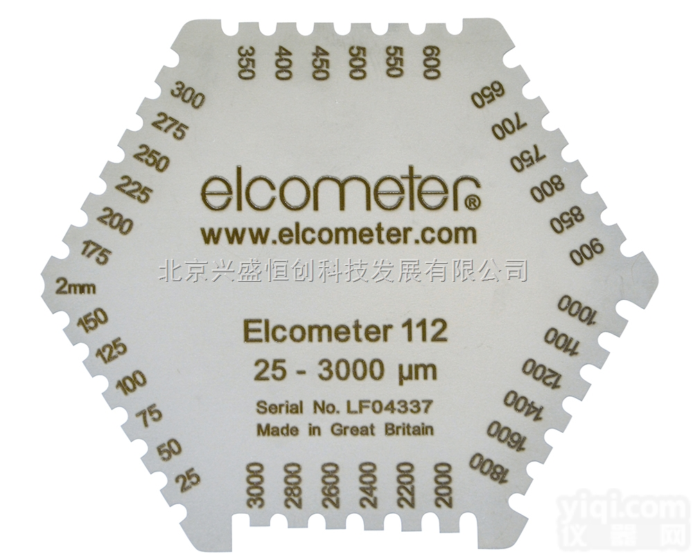 <em>Elcometer</em> 112 & 3236 <em>六角</em>湿膜梳