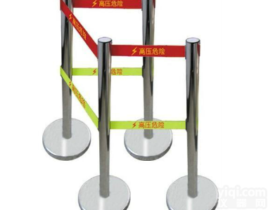 <em>WL</em>  带<em>警示</em>灯的报警双<em>警示</em>带安全围栏 不锈钢双带伸缩围栏