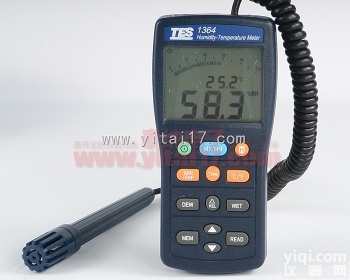 <em>台湾</em>泰仕TES-1364 温湿度计<em>伸缩</em>式感测棒