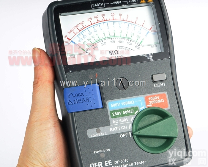 <em>台湾</em>得益DE-<em>5010</em> 指針式绝缘电阻计