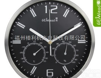 A1003  供应榛利 温湿度挂钟 <em>时钟</em> 不锈钢外壳 静音<em>时钟</em> 温度 <em>时钟</em> A100...