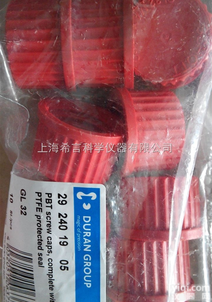 2924028  GL45规格耐180℃的PBT红盖子（<em>内衬</em>PTFE涂层硅胶<em>垫片</em>） 德国...