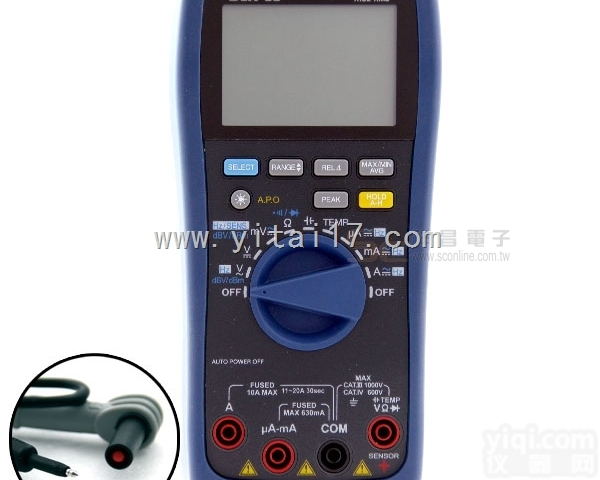 DE-208E <em>显示</em>6000位数<em>背光</em>True RMS数字万用表