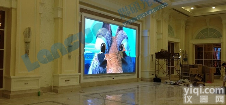 杭州商务大酒店P4全彩高清led<em>大堂</em><em>显示屏</em>安装报价