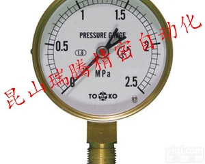 AT-3/8G-75x2.5MPa  东洋计器兴业TOKO<em>压力表</em> Φ75<em>压力计</em>