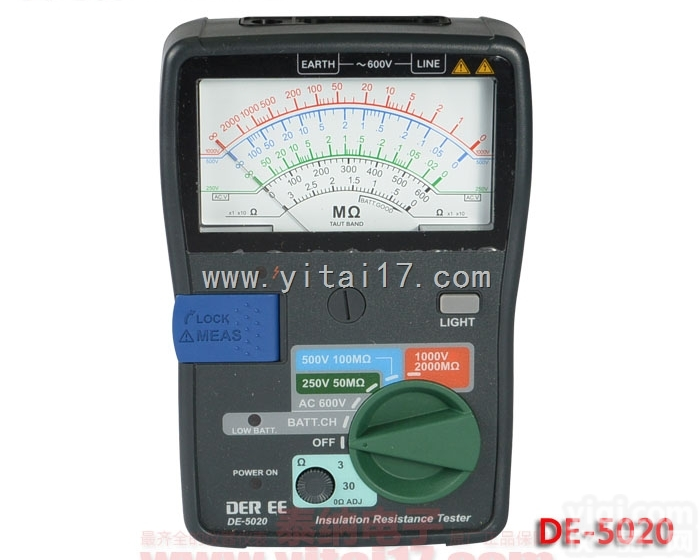 DE-5020 指针式绝缘<em>电阻</em>计 <em>欧姆</em>表 高阻计