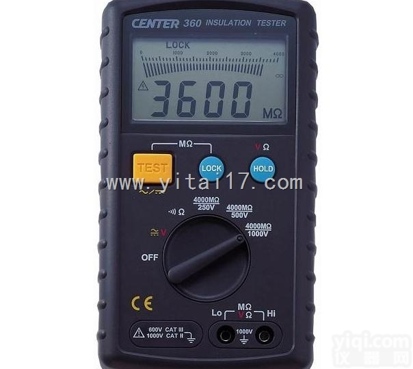 CENTER-360 数位绝缘<em>电阻</em>计<em>欧姆</em>表