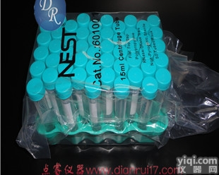 NEST <em>离心管</em> <em>601001</em> 15ml<em>离心管</em> 带<em>吸塑</em><em>离心管</em>架 50支...