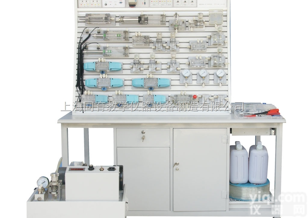 TYYPC-T 铝槽式铁桌<em>液压</em>PLC控制<em>实验</em>台|<em>液压</em>与气动实训<em>装置</em>